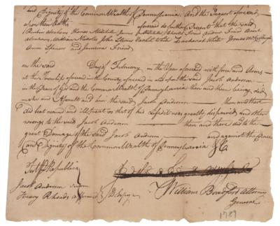 Lot #224 William Bradford (2) Documents Signed - Image 2