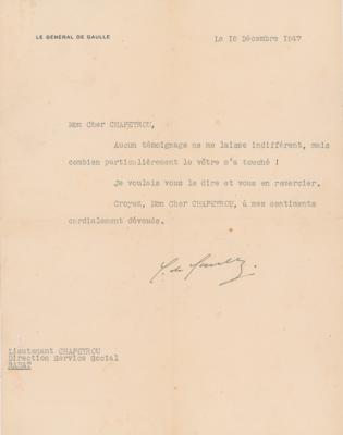 Lot #235 Charles de Gaulle Typed Letter Signed