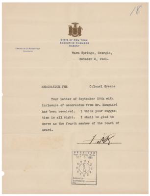 Lot #143 Franklin D. Roosevelt Typed Letter Signed