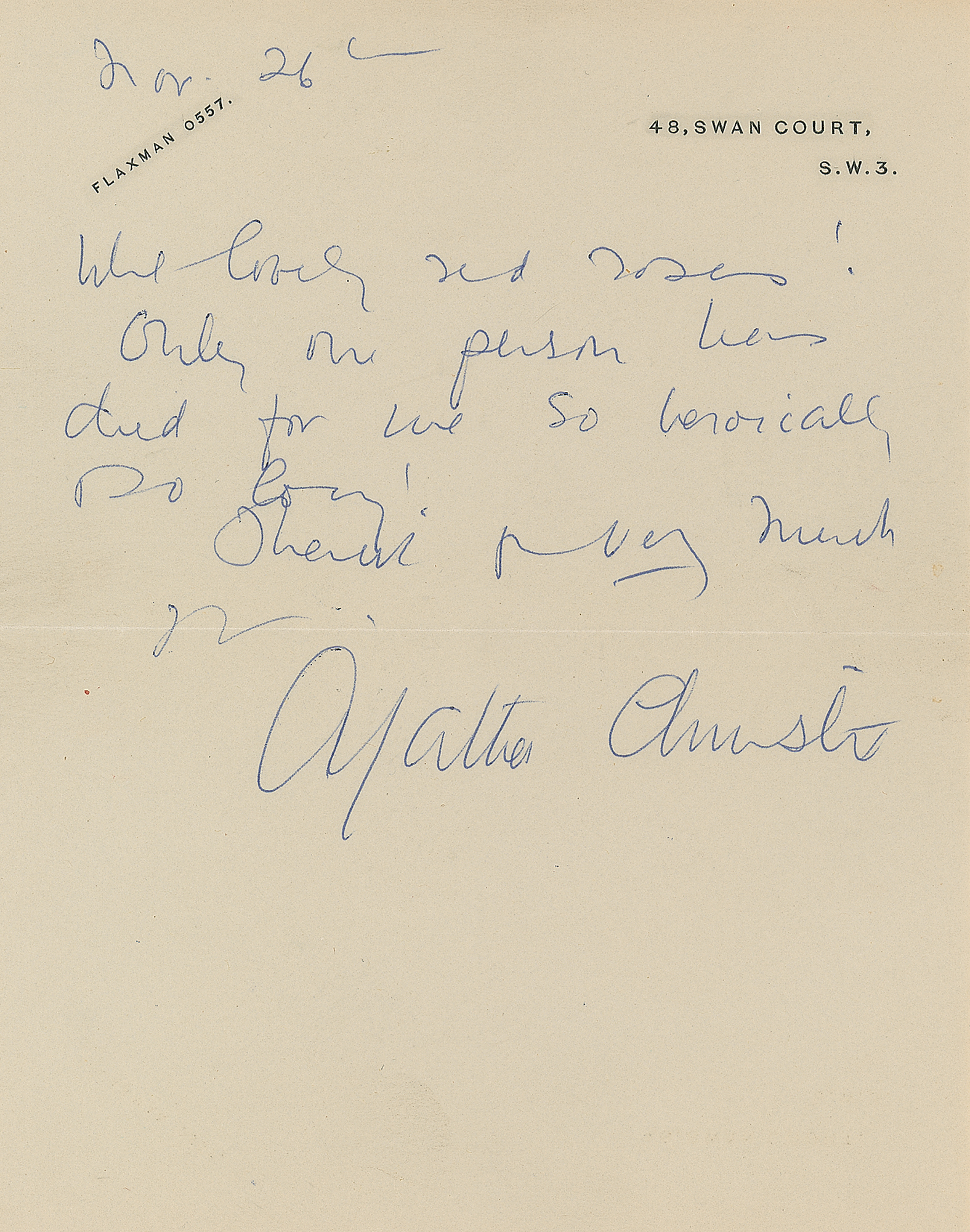 Lot #481 Agatha Christie Autograph Letter Signed