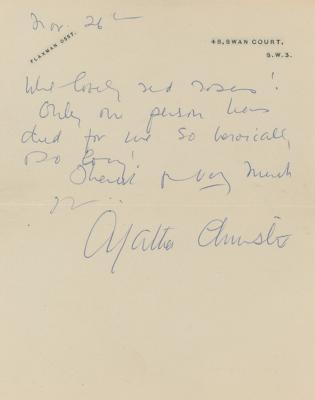 Lot #481 Agatha Christie Autograph Letter Signed