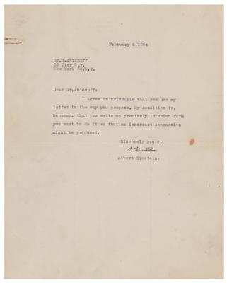 Lot #193 Albert Einstein Typed Letter Signed
