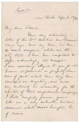 Lot #337 George B. McClellan Autograph Letter