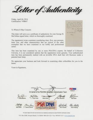 Lot #337 George B. McClellan Autograph Letter Signed - Image 4