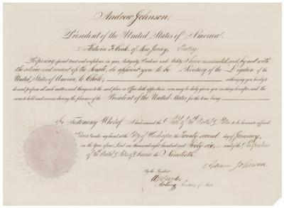 Lot #21 Andrew Johnson Document Signed as President