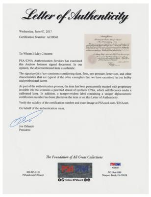 Lot #21 Andrew Johnson Document Signed as President - Image 3
