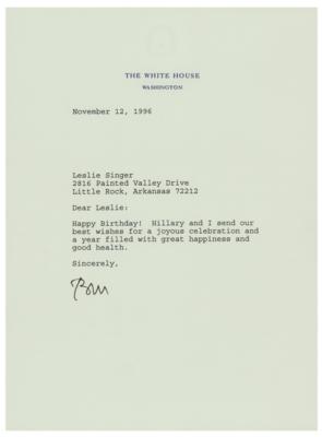 Lot #76 Bill Clinton Typed Letter as President - Image 1