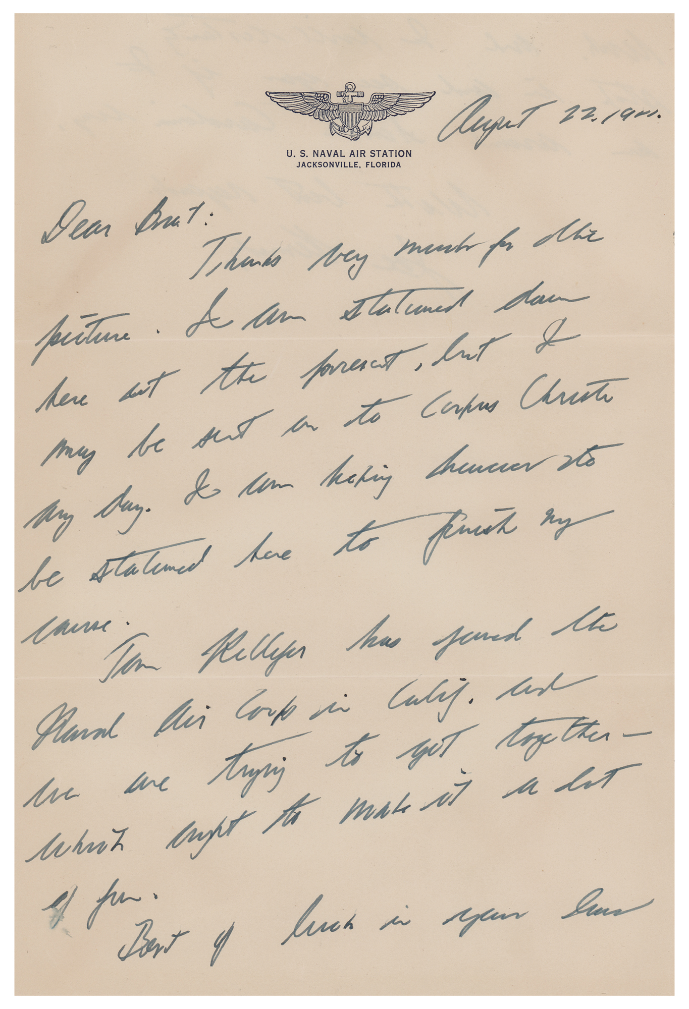 Lot #177 Joseph P. Kennedy, Jr Autograph Letter Signed