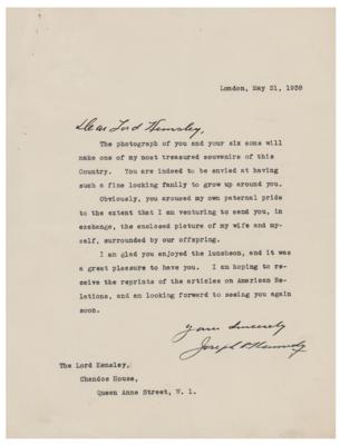 Lot #251 Joseph P. Kennedy Typed Letter Signed
