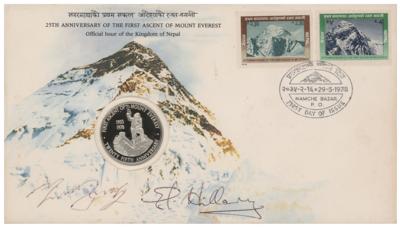 Lot #245 Edmund Hillary and Tenzing Norgay Signed Cover