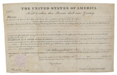 Lot #63 John Quincy Adams Document Signed as President