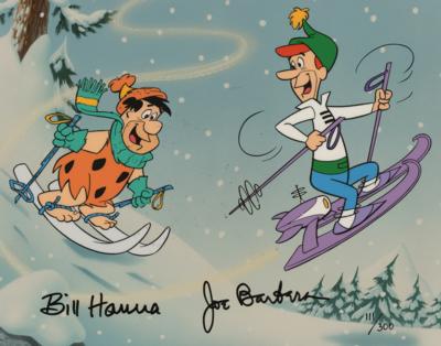 Lot #469 Bill Hanna and Joe Barbera Signed Production Cel from The Flintstones - Image 2
