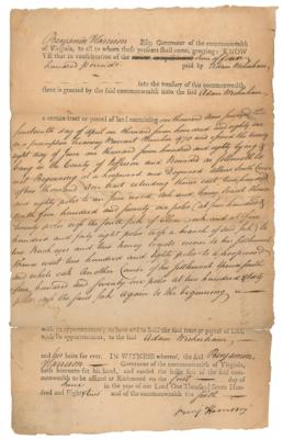 Lot #103 Benjamin Harrison Document Signed