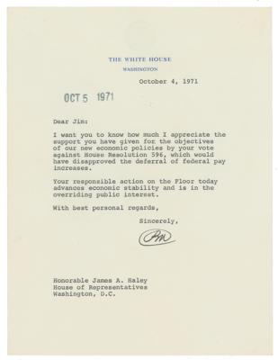 Lot #127 Richard Nixon Typed Letter Signed as President - Image 1