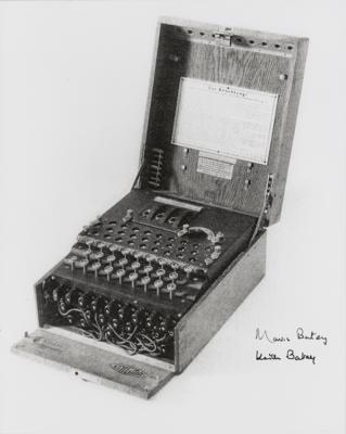 Lot #241 Enigma Machine: Mavis and Keith Batey Signed Photograph