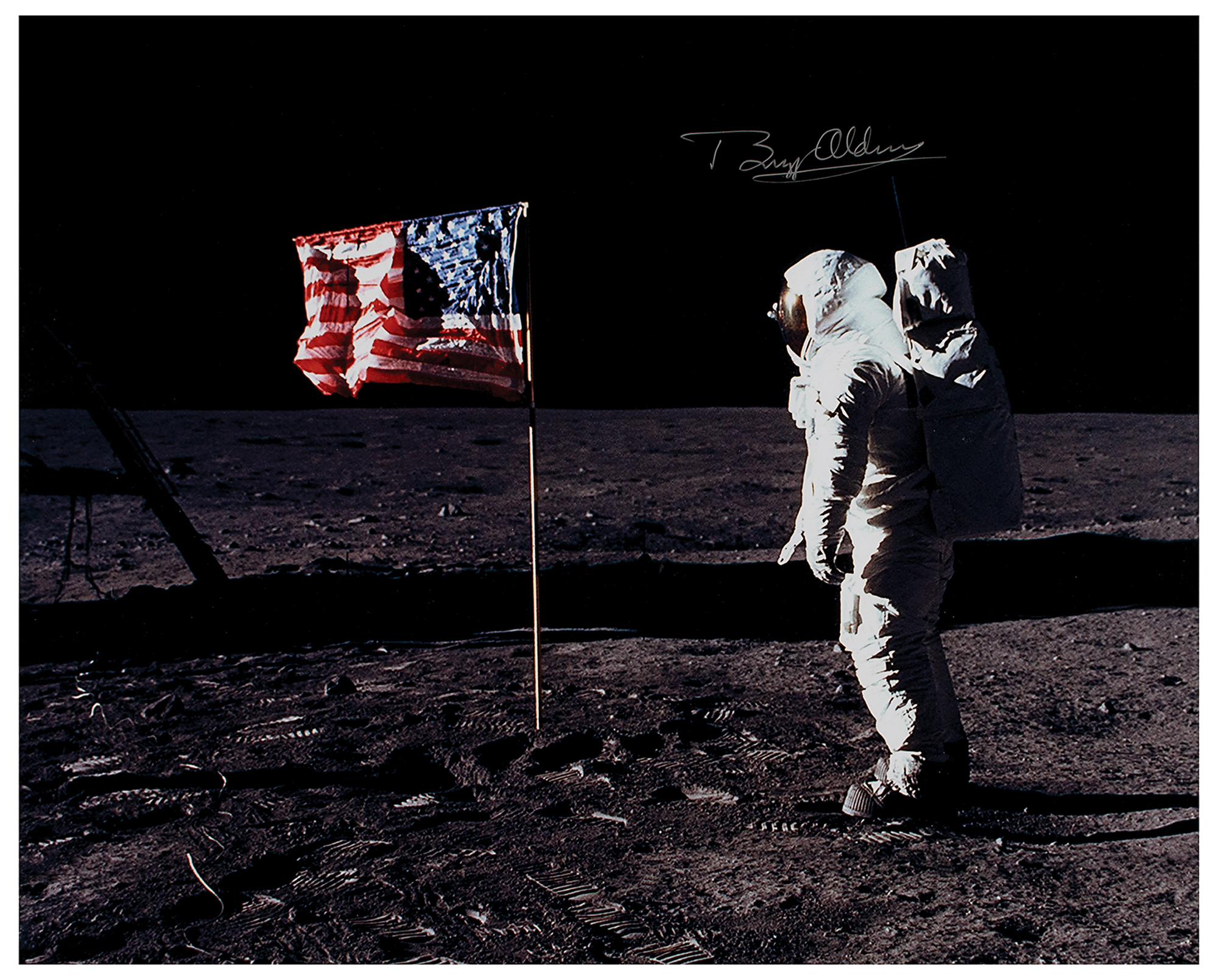 Lot #367 Buzz Aldrin Signed Oversized Photograph