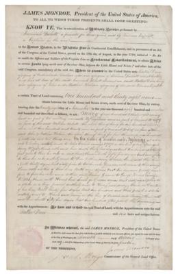 Lot #126 James Monroe Document Signed as President