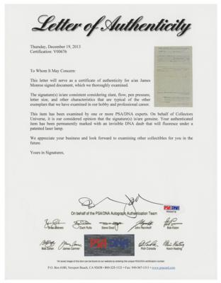 Lot #126 James Monroe Document Signed as President - Image 3