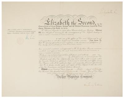 Lot #278 Queen Elizabeth II Document Signed