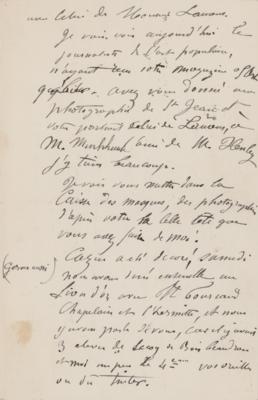 Lot #426 Auguste Rodin Autograph Letter Signed - Image 2