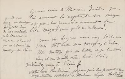 Lot #426 Auguste Rodin Autograph Letter Signed - Image 3