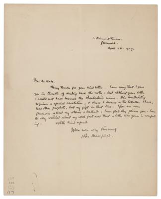 Lot #576 John Masefield Autograph Letter Signed - Image 1