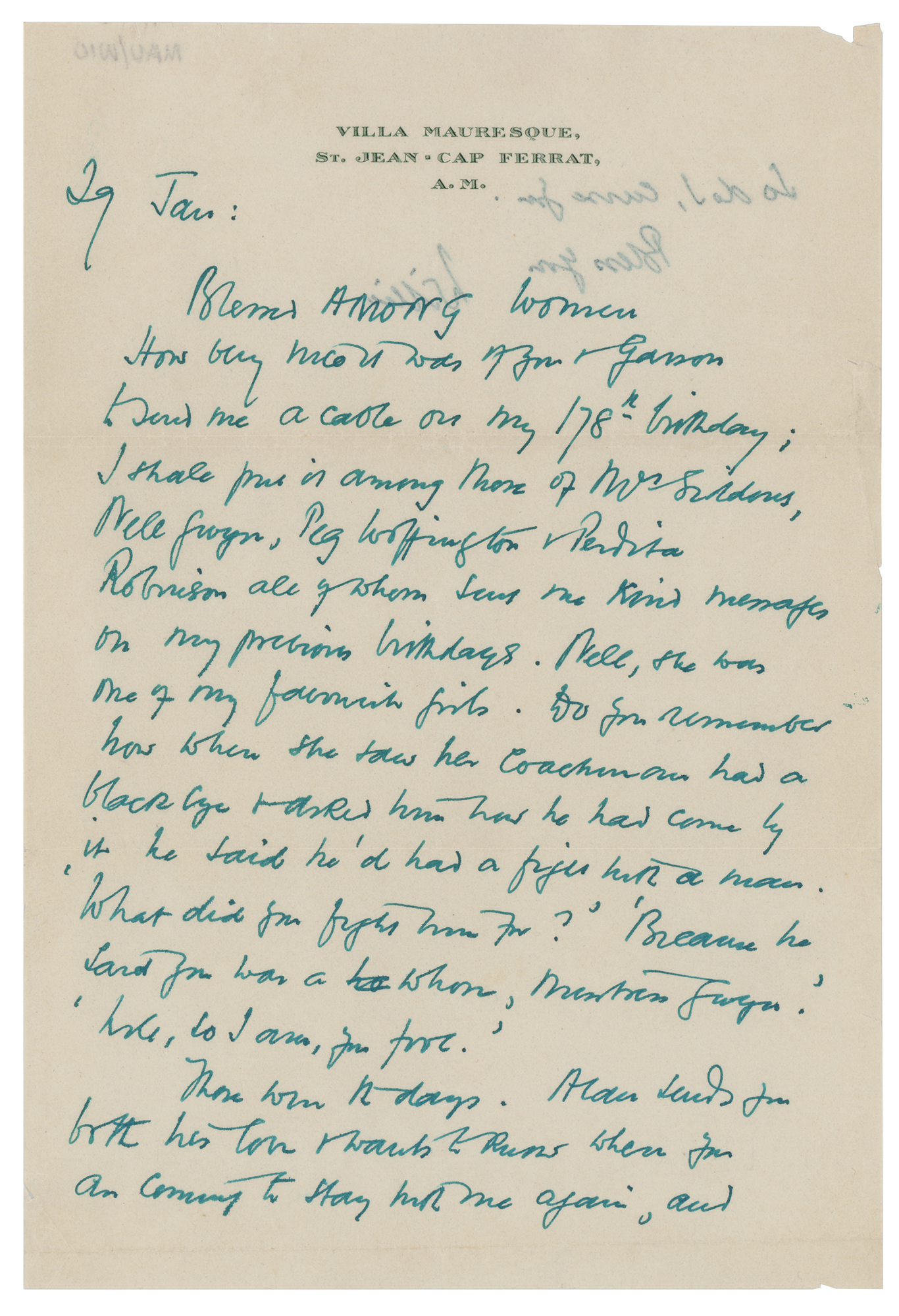 Lot #580 W. Somerset Maugham Autograph Letter Signed