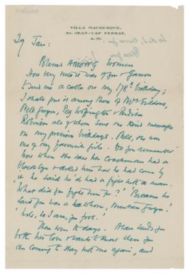 Lot #580 W. Somerset Maugham Autograph Letter