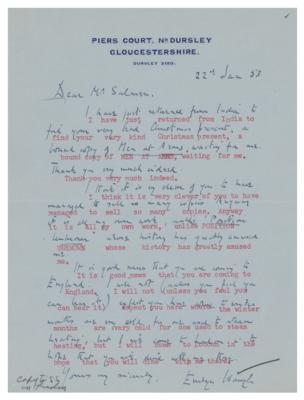 Lot #600 Evelyn Waugh Autograph Letter Signed