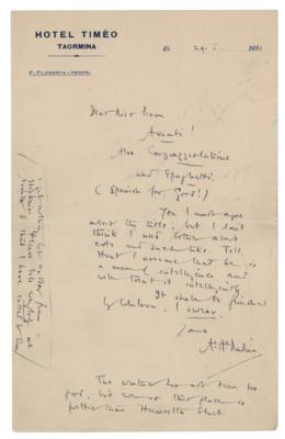 Lot #508 A. A. Milne Autograph Letter Signed