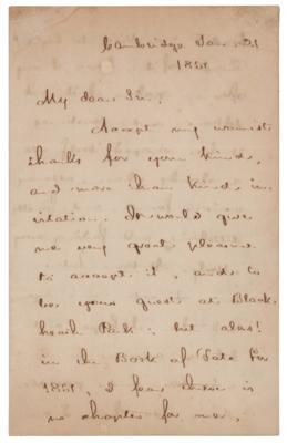 Lot #572 Henry Wadsworth Longfellow Autograph Letter Signed