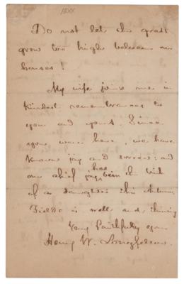 Lot #572 Henry Wadsworth Longfellow Autograph Letter Signed - Image 3