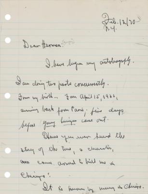 Lot #548 James T. Farrell Typed Letter Signed and Autograph Letter Signed - Image 1