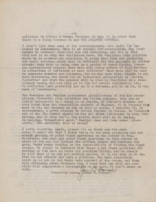 Lot #548 James T. Farrell Typed Letter Signed and Autograph Letter Signed - Image 4