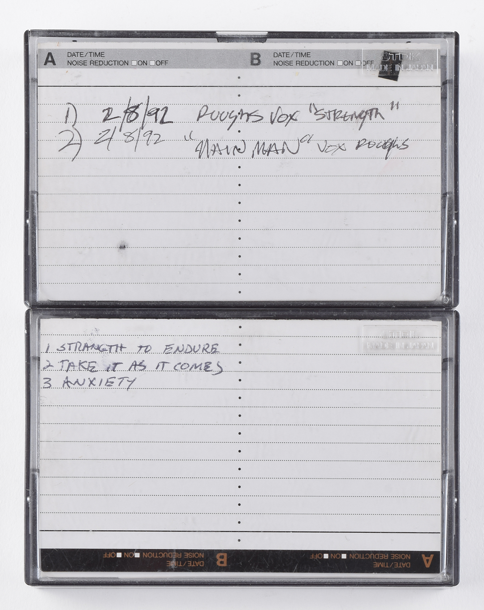Lot #5329 CJ Ramone's Pair of 'Mondo Bizarro' Cassette Tapes