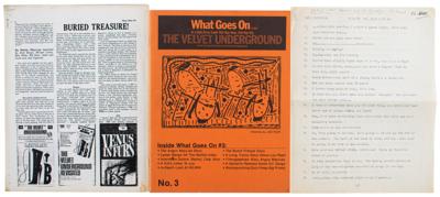 Lot #5226 Velvet Underground and Nico Magazine and Interview Transcript