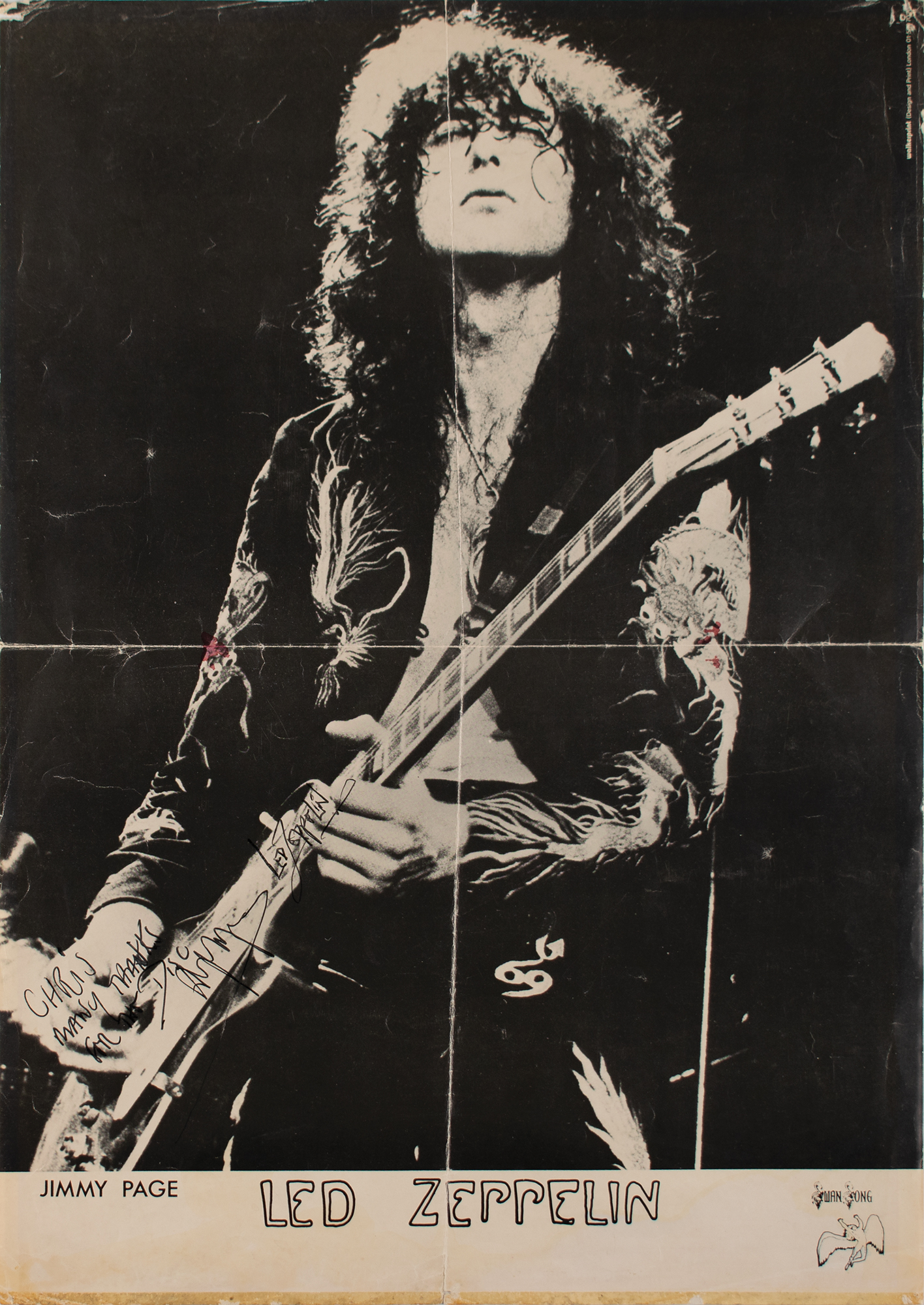 Lot #5142 Led Zeppelin: Jimmy Page Signed Poster