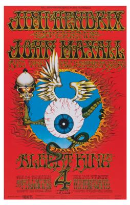 Lot #5091 Jimi Hendrix 'Flying Eyeball' Reprint Poster