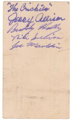 Lot #5179 Buddy Holly and the Crickets Signed Business Card - Image 1