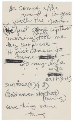 Lot #5080 Jimi Hendrix Handwritten Lyrics for the Unpublished Song 'To the Wind' - Image 12