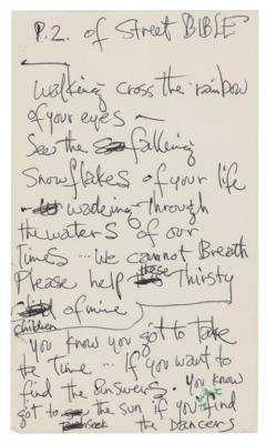 Lot #5080 Jimi Hendrix Handwritten Lyrics for the Unpublished Song 'To the Wind' - Image 14
