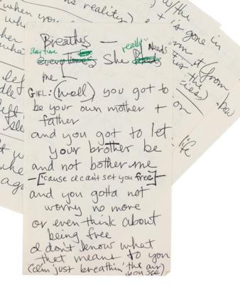 Lot #5080 Jimi Hendrix Handwritten Lyrics for the Unpublished Song 'To the Wind' - Image 2