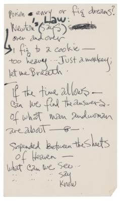Lot #5080 Jimi Hendrix Handwritten Lyrics for the Unpublished Song 'To the Wind' - Image 6