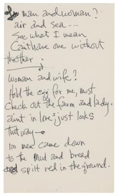 Lot #5080 Jimi Hendrix Handwritten Lyrics for the Unpublished Song 'To the Wind' - Image 7