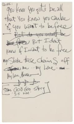 Lot #5080 Jimi Hendrix Handwritten Lyrics for the Unpublished Song 'To the Wind' - Image 8