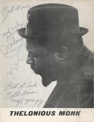 Lot #5171 Thelonious Monk Signed Program