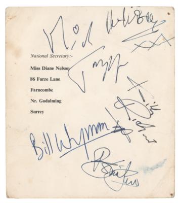 Lot #5096 Rolling Stones Signed Fan Club Card