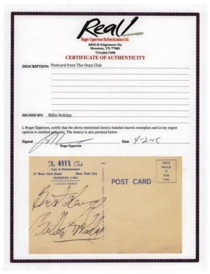 Lot #5170 Billie Holiday Signature - Image 3