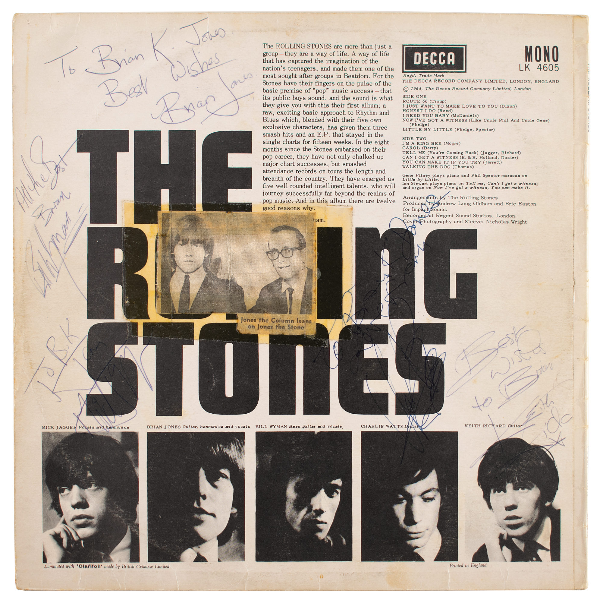 Lot #5095 Rolling Stones Signed Album