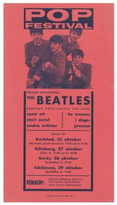 Lot #5018 Beatles 1963 Swedish 'Pop Festival' Handbill - Image 1